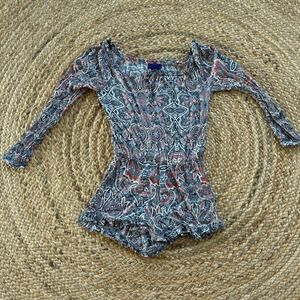 Aeropostale Shorts Romper Women's Size Medium Long Sleeve Boho
